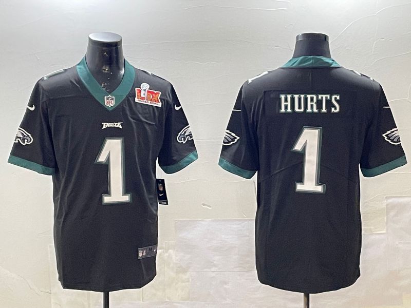 Men Philadelphia Eagles #1 Hurts Black 2025 Nike Vapor Limited NFL Jersey style 2->philadelphia eagles->NFL Jersey